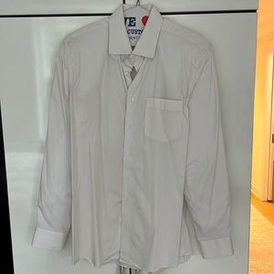 17 inch neck white button down shirt
